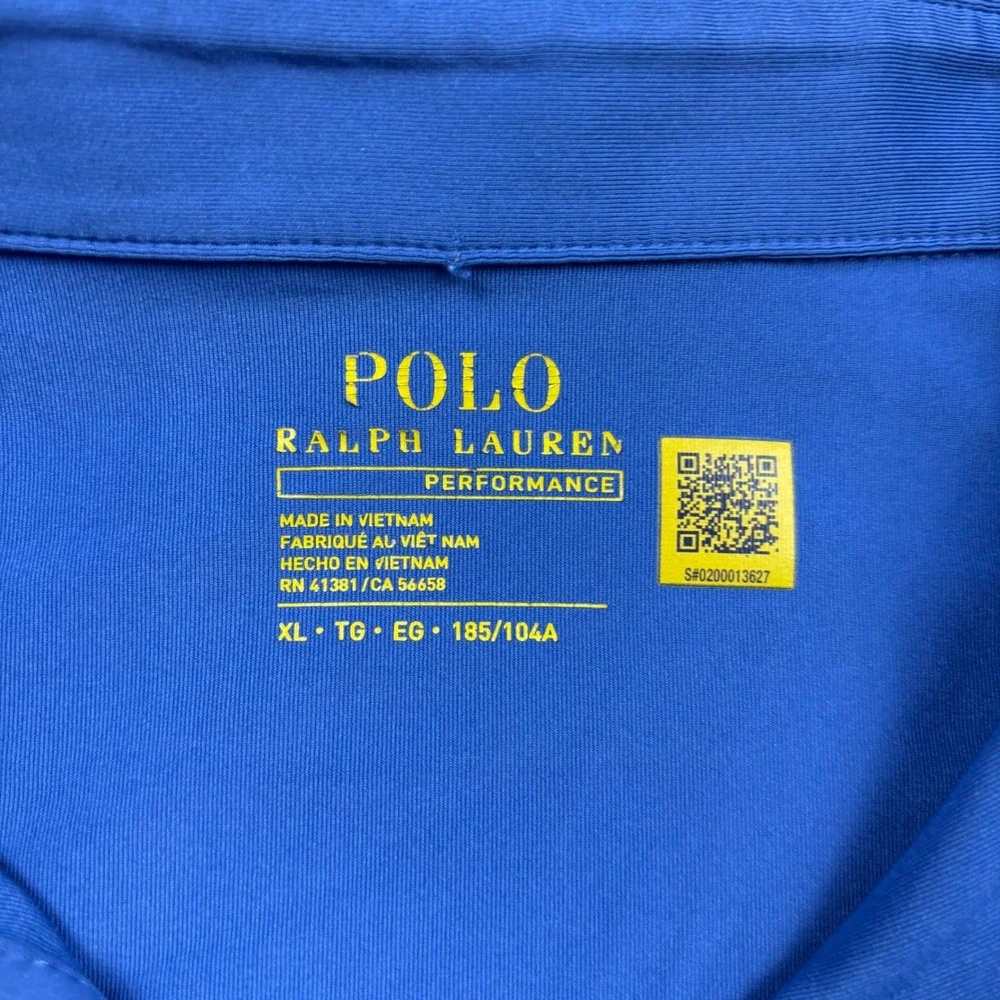 Polo Ralph Lauren Polo Mens XL Blue Performance Short Sleeve Golf Shirt